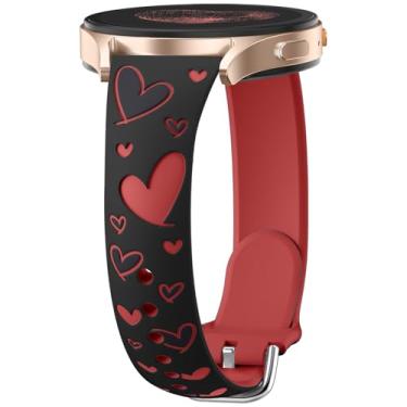 Imagem de Wepro Pulseira feminina fina de silicone gravada de 20 mm para Samsung Galaxy Watch 7 6 5 4 FE Active 2 de 40 mm e 44 mm para Samsung Watch 6 4 Classic de 43 mm, 47 mm, 42 mm, 46 mm, 5 Pro, 45 mm