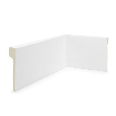 Imagem de Kit 7,2m Linear Rodapé de Poliestireno 12cm X 2,0cm X 240cm Sobrepor Liso Nfr Branco