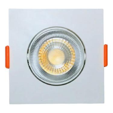 Imagem de 2X Kit 10 Spot Led 3W Quadrado Embutir Branco Gesso Sanca Co