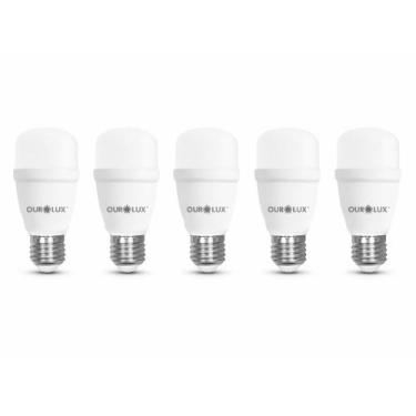 Imagem de Kit 5 lampada 9w e27 3000k branco quente bivolt e27 ourolux