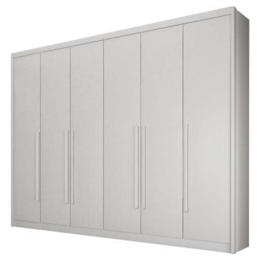 Imagem de Guarda Roupa Casal Bragança 6 Portas 8 Gavetas Neve - Novo Horizonte