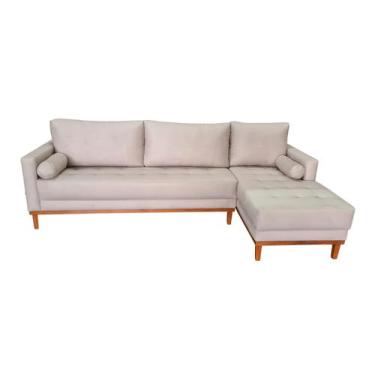 Imagem de Sofá  Chaise Resty Lado Direito Tecido Suede Pé Base Madeira  250x140c