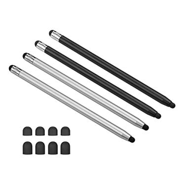 Imagem de Caneta Estilo Táctil Universal 2 em 1 para Todos os Tablets e Celulares com Tela 8 Pontas de Borracha Macia Substituíveis