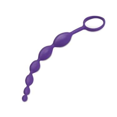 Imagem de Plug Anal Escalonado Com Alça E 6 Esferas Cordão Anal Acessório Erótico Com Alça PL21 (ROXO)