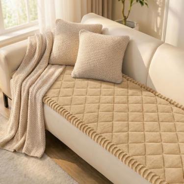 Imagem de Smiry Capa de sofá para animais de estimação, lavável, felpuda e antiderrapante, para 3 almofadas, capas de sofá macias que protegem contra animais de estimação (camelo, 70 x 150 cm)