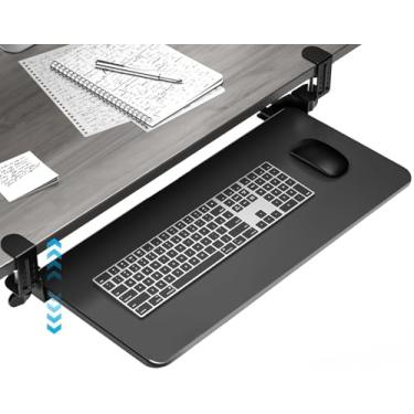 Imagem de Bandeja de Teclado E Mouse com Grampo C, Suporte para Teclado, Extensor de Mesa, Bandeja de Teclado Deslizante Sob a Mesa