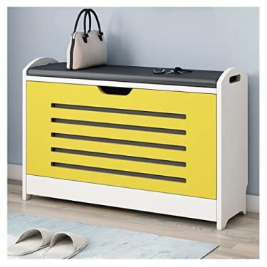 Imagem de Organizador de sapatos independente sapateira banco de sofá trocador de sapatos rack de armazenamento de sapatos de grande capacidade para corredor quarto sapateira (cor: amarelo) (amarelo)