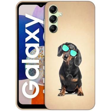 Imagem de GlamCase Capa traseira compatível com Samsung Galaxy A14 5G / 4G - estilo olho dachshund impresso fino e elegante bonito plástico rígido designer capa de telefone traseira para Samsung A14 5G / 4G