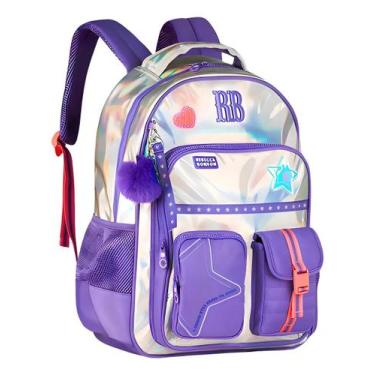 Imagem de Mochila de costas rebecca bonbon holo shine 19" -, Lilas