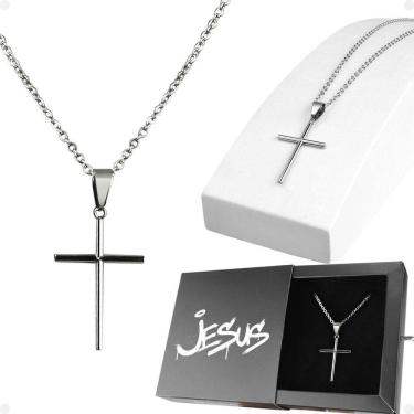 Imagem de Cordão Aço Inoxidável Prata + Caixa Presente Casual Grumet