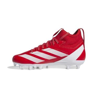 Imagem de adidas Tênis de futebol americano unissex infantil Adizero Impact.2 Premium Essentials, Team Collegiate vermelho/branco/Team Collegiate Red, 17