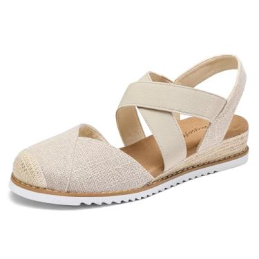 Imagem de mysoft Sandálias femininas cruzadas, Bege, 37