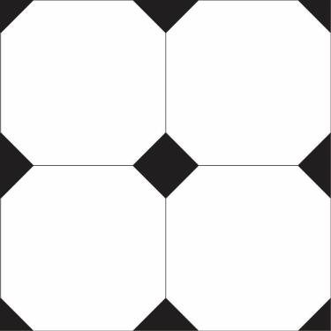 Imagem de Adesivo Piso Ladrilho Branco Com Preto Antiderrapante