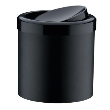 Imagem de Lixeira Cozinha Banheiro Basculante 5L Preta Plastico 1216