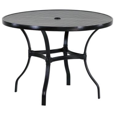 Imagem de Mesa Com Tampo Ripado 120 Cm Em Alumínio Trama  Preto