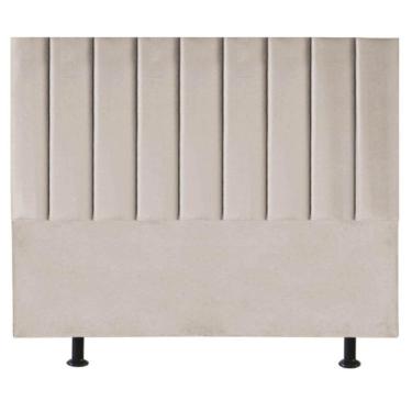 Imagem de Cabeceira Estofada Cama Box King 195 Cm Taís Linho bege