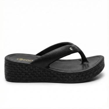 Imagem de Tamanco ortopédico dijean anabela conforto leve esporão, Preto, 36