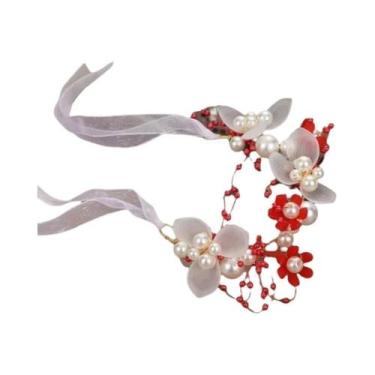 Imagem de Guirlanda De Flores Com Pérolas Boêmias, Faixa De Cabeça Para Meninas,