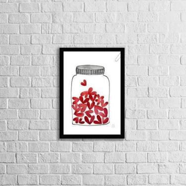 Imagem de Quadro Amor No Pote 45X34Cm - Com Vidro Moldura Preta - Quadros On-Lin