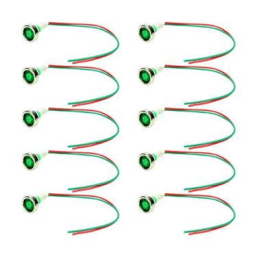 Imagem de 10X Lâmpada Sinaleiro Olho De Boi Xd10-7 / 12V - Verde - Chipsce