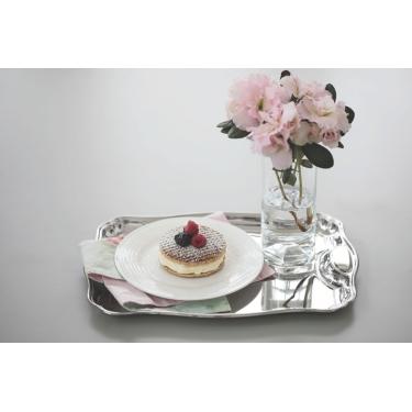 Imagem de Bandeja Tramontina Classic Retangular em  Inox com Alças 34 x 24 cm