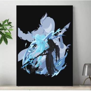 Imagem de Quadro Genshin Impact Personagens Placa Decorativa Game Anime MDF 20x2