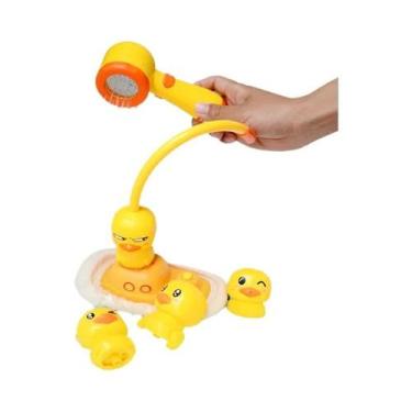 Imagem de Brinquedo De Banho Para Bebê Com Ducha Arco-Íris, Patinhos Amarelos E 