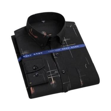 Imagem de Camisa Xadrez Slim Fit Masculina Sem Necessidade De Passar a Ferro Com