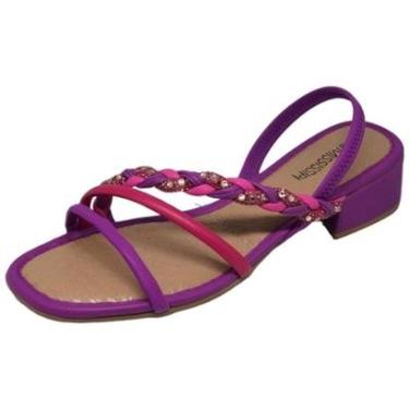 Imagem de Sandália Salto Baixo Trançada com Brilho Mississipi Q8002-Feminino