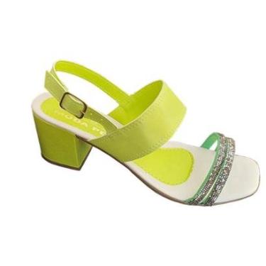 Imagem de Sandália Feminina Salto Grosso 5 cm Moda Pé 008 Strass-Feminino