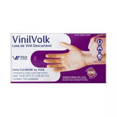 Imagem de Luva de Vinil Volk descartável sem amido M contém 100