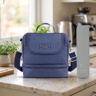 Imagem de Bolsa Térmica Lancheira Necessaire Concept Marmita Lanches Bebidas 2 C