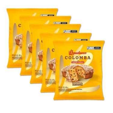 Imagem de Mini Colomba de Páscoa Frutas Bauducco Kit 5 unidades 80g - 12174, Bau