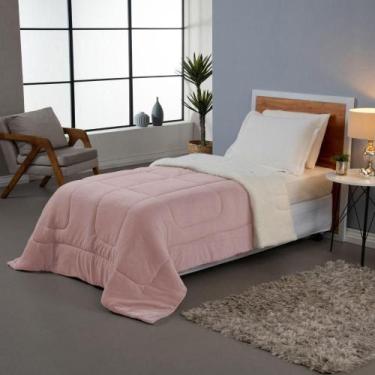 Imagem de Coberdrom Cobertor Solteiro Soft Sherpa de Carneiro Rosa - Home Fernan