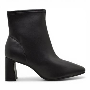 Imagem de Bota Beira Rio Feminina Cano Curto Conforto Salto Bloco -, Preto, 37
