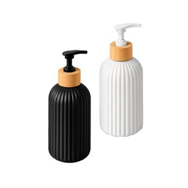 Imagem de Kit 2 Saboneteira Organizador 430ml Frasco Dispenser Detergente Multiu