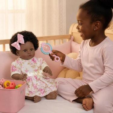 Imagem de Bebe Reborn Preta Gatinha Menina 100% Silicone Vários Itens - Cegonha 