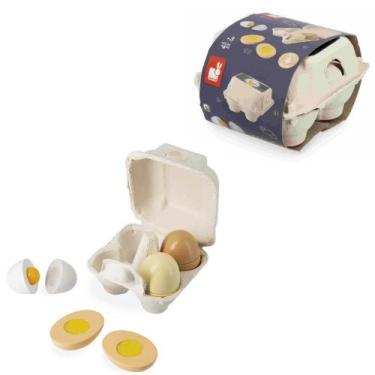 Imagem de Caixinha de Ovos Janod Brinquedo Infantil Didático em Madeira Desenvol