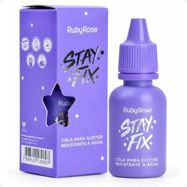 Imagem de Cola Para Glitter Ruby Rose Stay Fix Resistente À Água 10ml