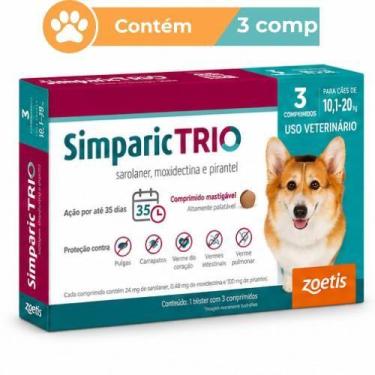 Imagem de Antipulgas Simparic Trio 24mg Cães 10,1 a 20kg 3 Comprimidos - Zoetis