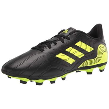Imagem de adidas Tênis de futebol masculino Copa Sense.4 Firm Ground, Preto/Amarelo Solar/Amarelo Solar, 9.5