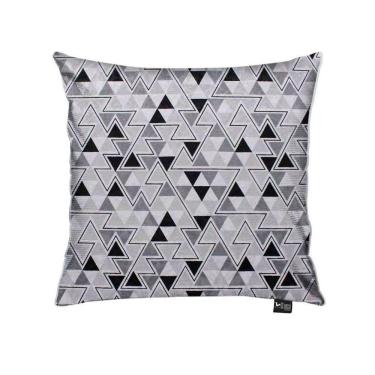 Imagem de Capa Para Almofada Tecido Triângulo Preto e Cinza D96