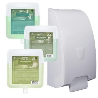 Imagem de Kit 3X Sabonete Refil E Saboneteira Branca Transparente