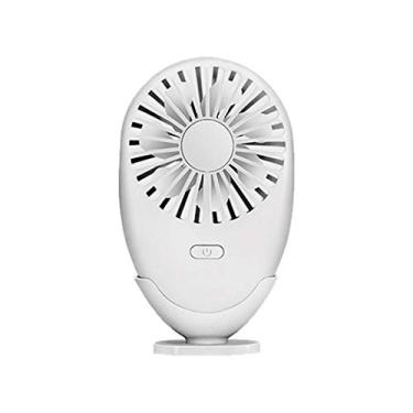 Imagem de HiXB Ventilador USB silencioso ajuste de vento 2 velocidades com cordão colorido lanterna, branco