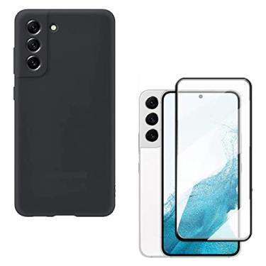 Imagem de Kit Capa Capinha Silicone Aveludada e Película De Vidro 3D 5D 9D Compatível Galaxy S21 Plus