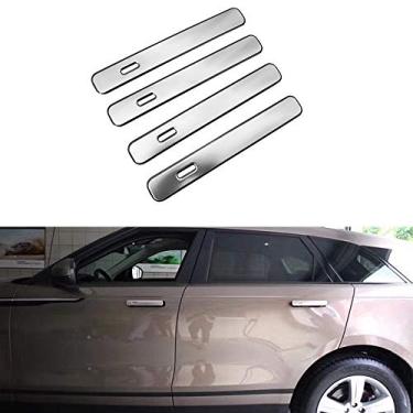 Imagem de 4 peças apto para Land Rover Range Rover Velar 2017 2018 2019 2020 ABS puxador de porta de carro adesivo de capa de moldura