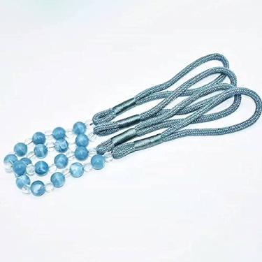 Imagem de 1 Par Cortinas Fivela Cortina Tieback Jade Miçangas Correia Criativa Acessórios de Janela Decorações para Casa, 03,80cm