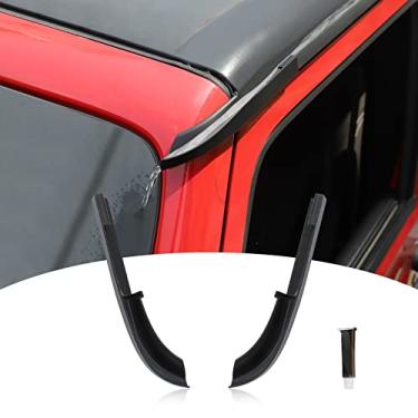 Imagem de JeCar JK Hardtop Extensão de Calha de Chuva Trilho de Gotejamento Acessórios Exteriores para Jeep Wrangler JK JKU 2011-2018, Versão Atualizada