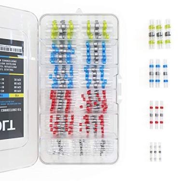 Imagem de Conectores de fio de vedação de solda E-Volt 200 peças de solda de baixa temperatura, terminal de conector de bumbum com isolamento térmico - Reboque automotivo marinho isolado elétrico à prova d'água branco, vermelho, azul, amarelo