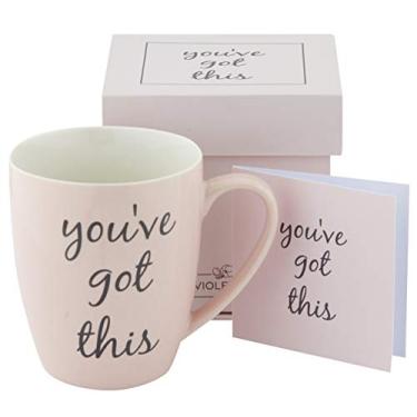 Imagem de Caneca de café inspiradora para mulheres com citação motivacional "You Got This" em ambos os lados: Feito de lona durável na China, lavável na máquina e no micro-ondas: lindamente embalado para dar de presente